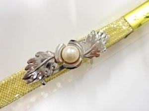 未使用品　パール帯留め・佐賀錦帯締めセット
